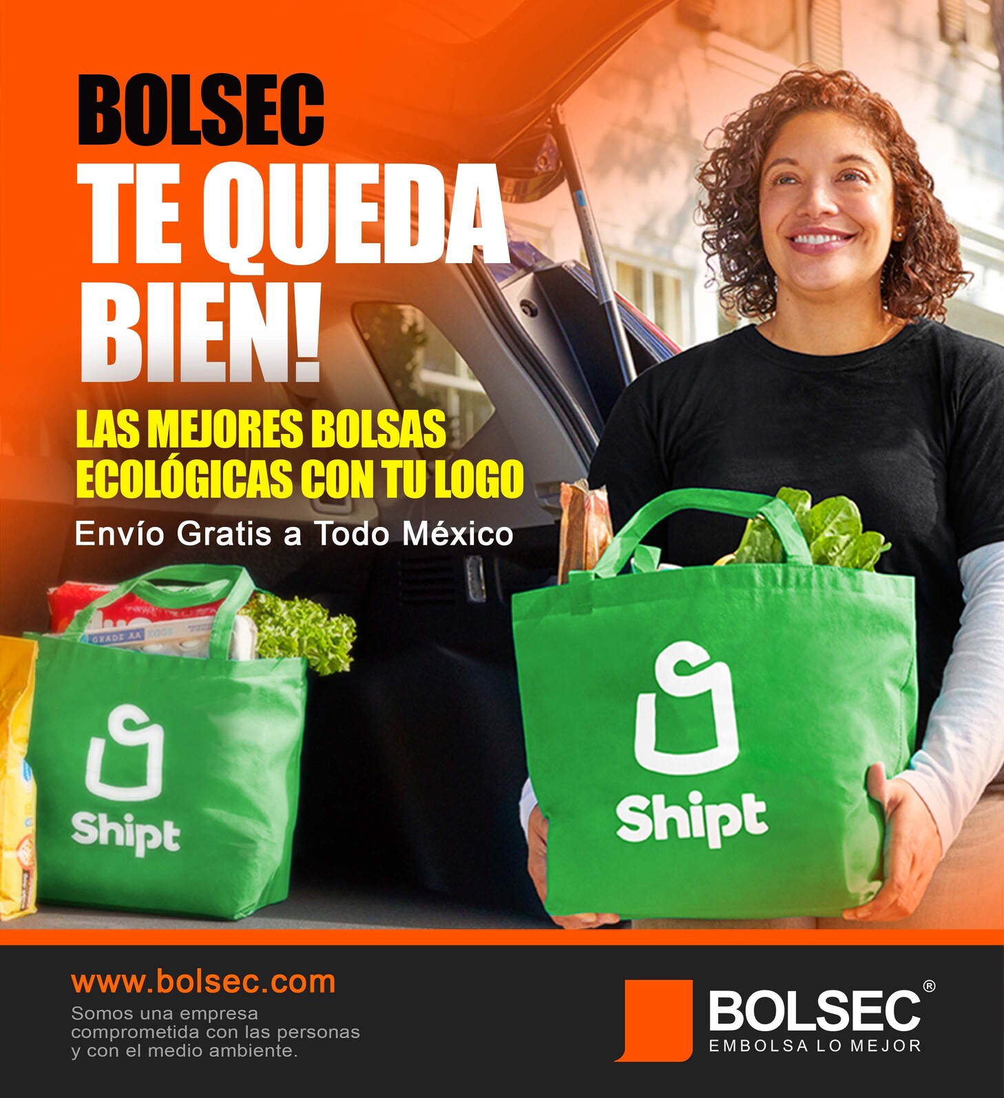 Bolsas Ecológicas Impresas con Tu Logo, Bolsa con Fuelle Lateral - Envío  Gratis!
